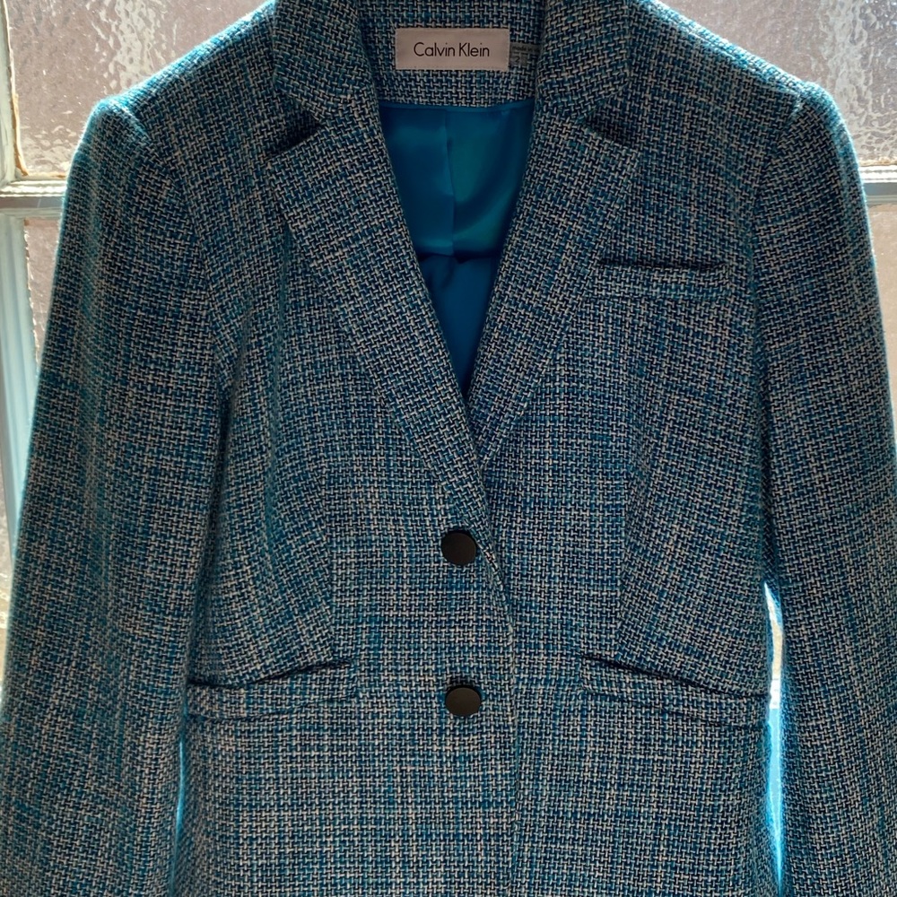 Calvin Klein Blue Blazer Pant Suit